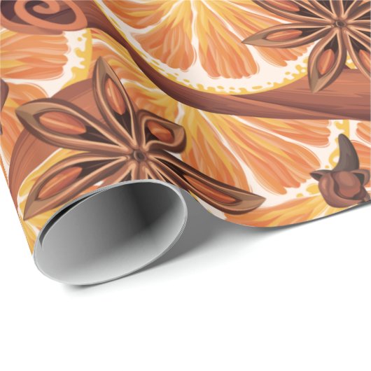 Orange Spice Christmas Geschenkpapier (Rolleneckpunkt)