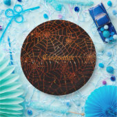 Orange Spider Webs Papier-Teller Pappteller (Party)