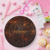Orange Spider Webs Papier-Teller Pappteller (Party)