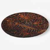 Orange Spider Webs Pappteller (Schrägansicht)