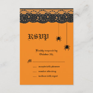 Orange Spiders und Lace UAWG RSVP Karte