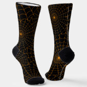 Orange Spiderwebween Socken (Gewinkelt)