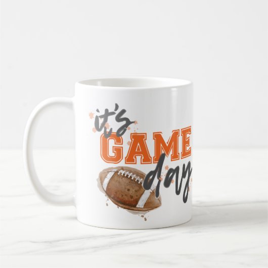 Orange Spiel-TagesTasse Kaffeetasse (Links)