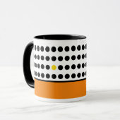 Orange spielend Polka Dots Farbblock Tasse (Vorderseite Links)