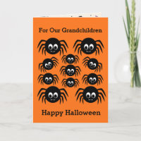 Orange Spinnen Frohes Halloween Enkelkinder