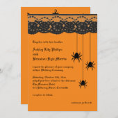 Orange Spinnen und Spitze-Hochzeits-Einladung Einladung (Vorne/Hinten)