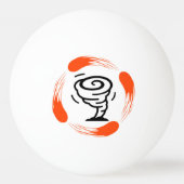 Orange Spinning Fire Ring um Tornado Tischtennisball (Vorderseite)