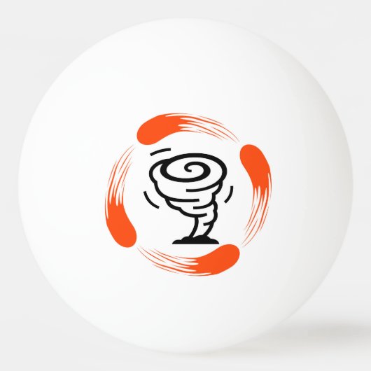 Orange Spinning Fire Ring um Tornado Tischtennisball (Rückseite)