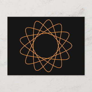 Orange Spirograph Postkarte