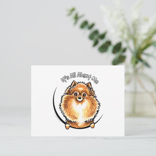 Orange Spitz IAAM Postkarte (Stehend Vorderseite)