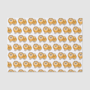 Orange Spitz Niedlich Cartoon Dog Muster Seidenpapier