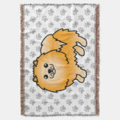 Orange Spitz Niedlich Cartoon Dog & Paws Decke (Vorderseite Vertikal)