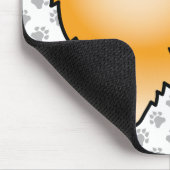 Orange Spitz Niedlich Cartoon Dog & Paws Mousepad (Ecke)