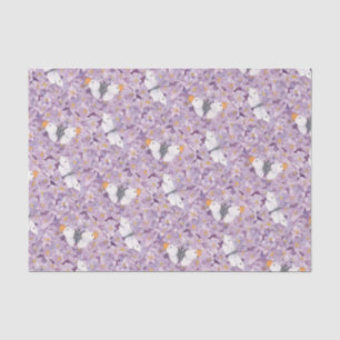 Orange Spitze-Schmetterlinge auf Lavendel-Blumen Seidenpapier