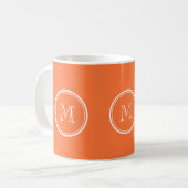 Orange Spitzen mit Monogramm gefärbt Kaffeetasse (Vorderseite Links)