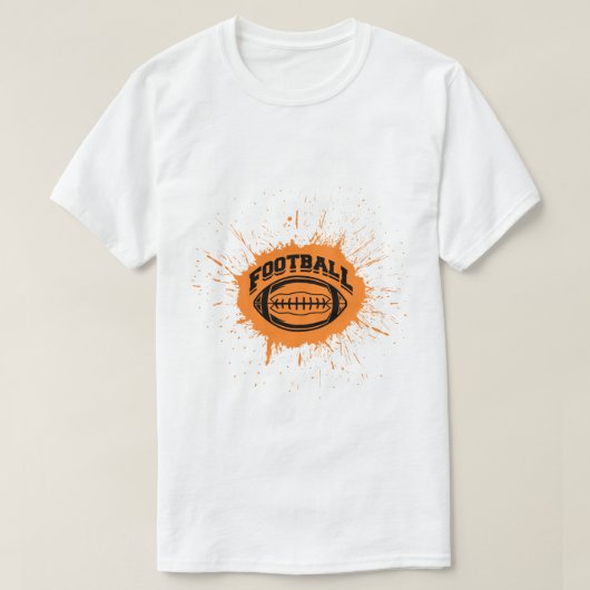 Orange Splash American Football Art T-Shirt (Design vorne)