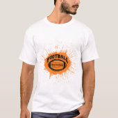Orange Splash American Football Art T-Shirt (Vorderseite)