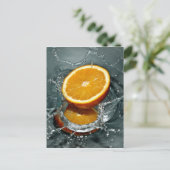 Orange Splash benutzerdefinierte Postkarten (Stehend Vorderseite)