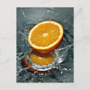 Orange Splash benutzerdefinierte Postkarten