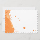Orange Splash Foto Geburtstag Einladung (Rückseite)