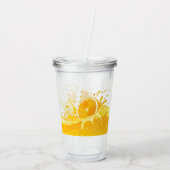 Orange Splash & Orange Slice Acrylic Tumbler Acryltrinkbecher (Rückseite)