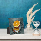 Orange-Splash-Plakette Fotoplatte (InSitu)