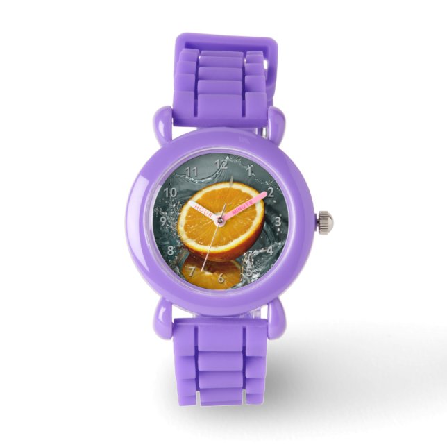Orange Splash Uhren (Vorderseite)