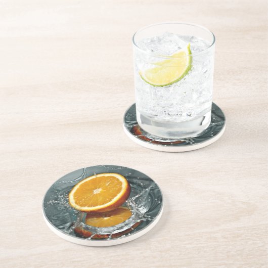 Orange Splash Untersetzer (Seite)