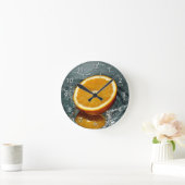 Orange Splash Wanduhr (Zuhause)
