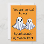 Orange Spooktacular Halloween Ghost Party Einladung (Vorderseite)