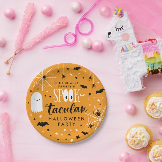Orange Spooktacular Halloween Party Pappteller (Party)