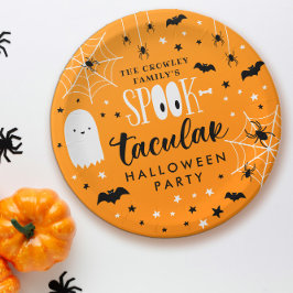 Orange Spooktacular Halloween-Party Pappteller