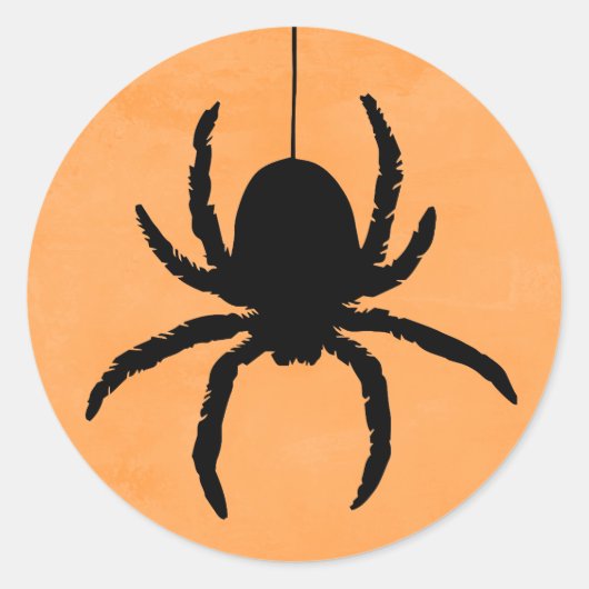 Orange Spooky Beängstigend Halloween Spider Runder Aufkleber (Vorderseite)