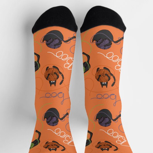 Orange Spooky "Boo-zitternd knöchelig kitzeln Hall Socken (Oben)