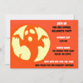 Orange Spooky Halloween Ghosted Party Einladung (Vorderseite)