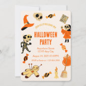 Orange Spooky Kid Halloween-Party Einladung (Vorderseite)