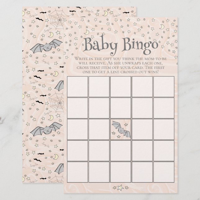 Orange Spooky Niedlich Baby Bingo Baby Showspiel (Vorne/Hinten)