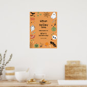 Orange Spooky One Halloween 1st Birthday Welcome  Poster (Küche)