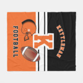 🏈 Orange Sport Letter Fleecedecke (Vorderseite (Horizontal))