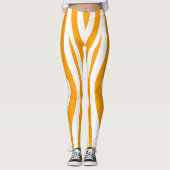 Orange Sport Zebra Leggings (Vorderseite)