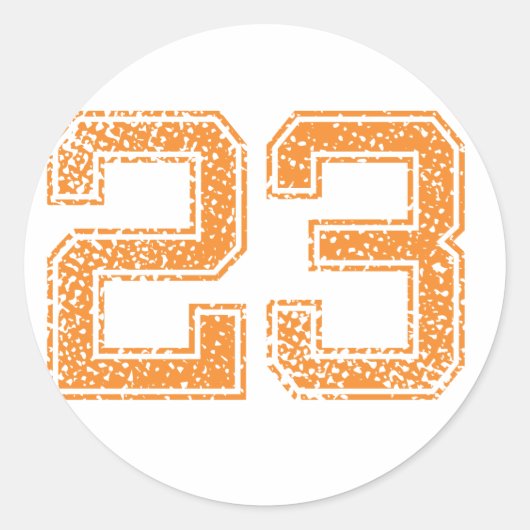 Orange Sports Jerzee Number 23.png Runder Aufkleber (Vorderseite)
