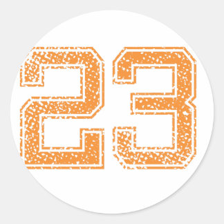 Orange Sports Jerzee Number 23.png Runder Aufkleber