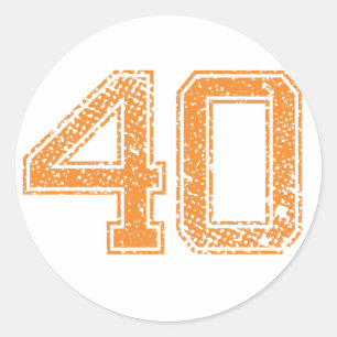 Orange Sports Jerzee Number 40.png Runder Aufkleber