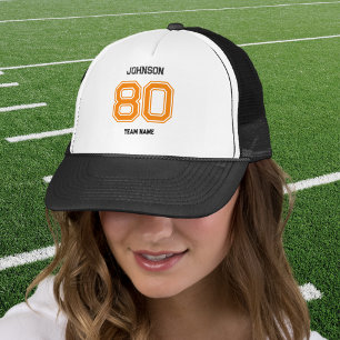 Orange Sports Team Individuelle Name Player Number Truckerkappe