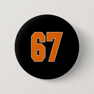 Orange Sports Trikot Nummer 67 Uniform Spieler Fan Button
