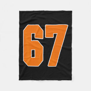 Orange Sports Trikot Nummer 67 Uniform Spieler Fan Fleecedecke