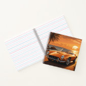 Orange Sportscar Sunset Tropical Beach Notizblock (Innenseite)