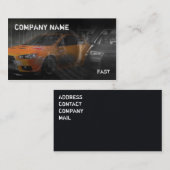 orange Sportwagen in der Garage Visitenkarte (Vorne/Hinten)