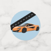 Orange Sportwagen Konfetti (Klein Vorderseite)