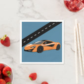 Orange Sportwagen Serviette (Beispiel)